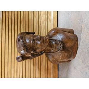 Hand Carved Wooden Bust of an Igorot Woman from the Philippines